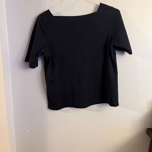 L.L.Bean Black Boatneck Short Sleeve Top – Women’s Large Regular